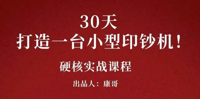 康哥30天打造一台小型印钞机：躺赚30万的项目完整复盘（视频教程）-知创网