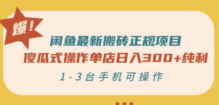 闲鱼最新搬砖正规项目：傻瓜式操作单店日入300+纯利，1-3台手机可操作-知创网