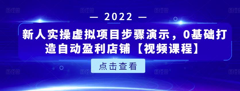 新人实操虚拟项目步骤演示，0基础打造自动盈利店铺【视频课程】-知创网