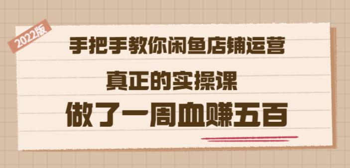 2022版《手把手教你闲鱼店铺运营》真正的实操课做了一周血赚五百(16节课)-知创网