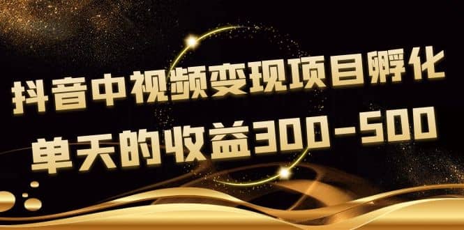 黄岛主《抖音中视频变现项目孵化》单天的收益300-500 操作简单粗暴-知创网