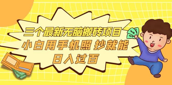 三个最新无脑搬砖项目，小白用手机照抄就能日入过百-知创网