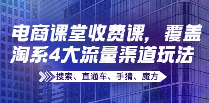 某电商课堂收费课，覆盖淘系4大流量渠道玩法【搜索、直通车、手猜、魔方】-知创网