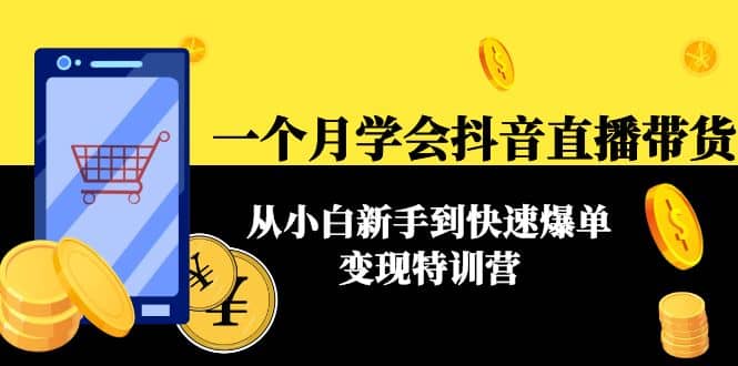 一个月学会抖音直播带货：从小白新手到快速爆单变现特训营(63节课)-知创网