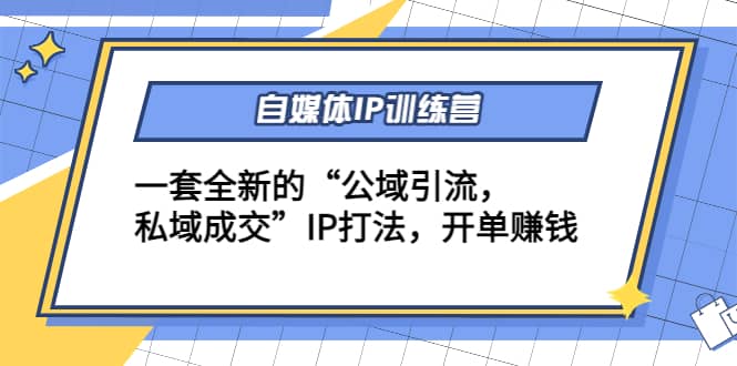 自媒体IP训练营(12+13期)一套全新的“公域引流，私域成交”IP打法-知创网