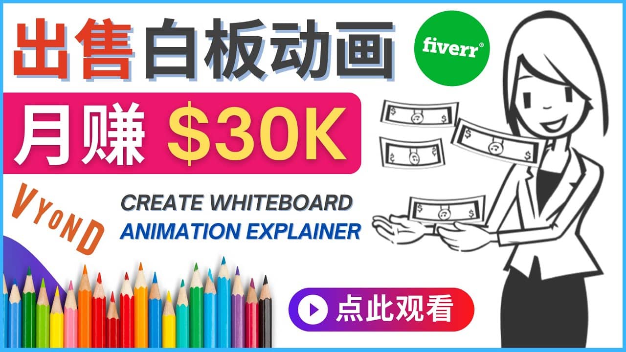 如何用最简单制作白板动画（WhiteBoard Animation）月赚3万美元-知创网