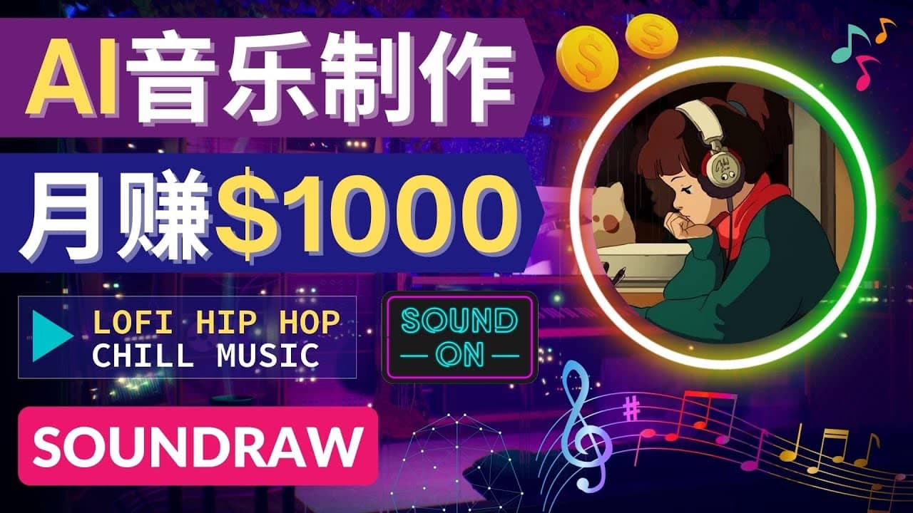 无需任何音乐基础： 使用AI软件制作Lofi Hip Hop Chill Music 月赚1000美元-知创网