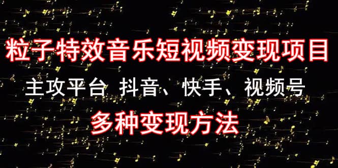 《粒子特效音乐短视频变现项目》主攻平台 抖音、快手、视频号 多种变现方法-知创网