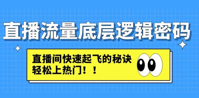 直播流量底层逻辑密码：直播间快速起飞的秘诀，轻松上热门-知创网