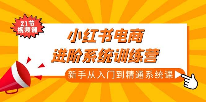 小红书电商进阶系统训练营：新手从入门到精通系统课（21节视频课）-知创网