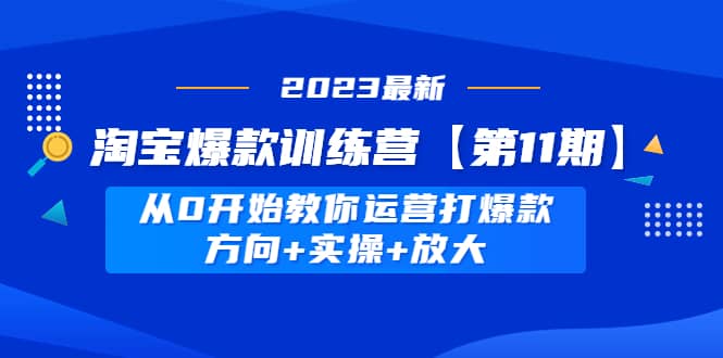 淘宝爆款训练营【第11期】 从0开始教你运营打爆款，方向 实操 放大-知创网