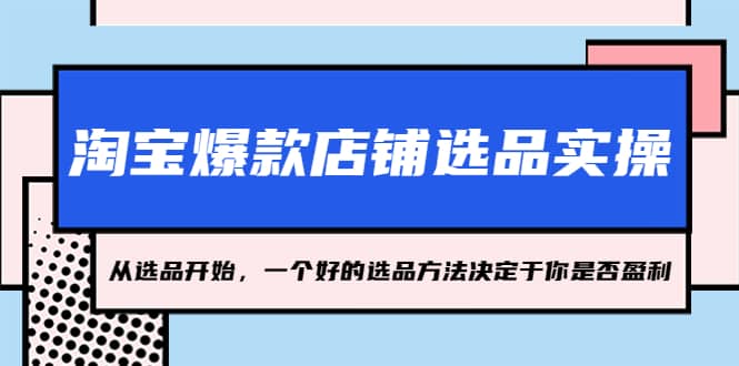 淘宝爆款店铺选品实操，2023从选品开始，一个好的选品方法决定于你是否盈利-知创网