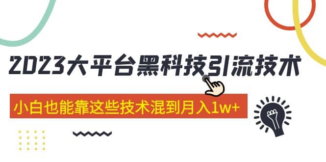 价值4899的2023大平台黑科技引流技术 29节课-知创网