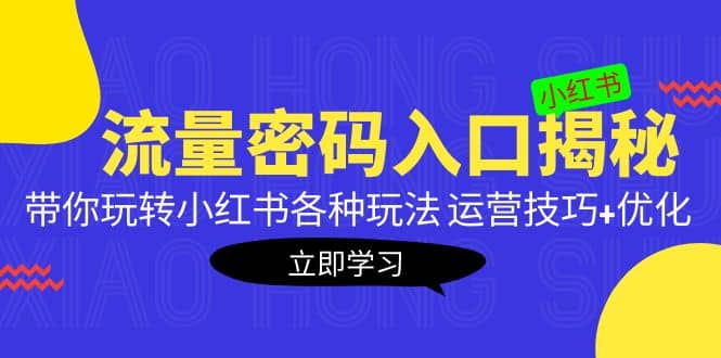 小红书流量密码入口揭秘：带你玩转小红书各种玩法 运营技巧+优化-知创网