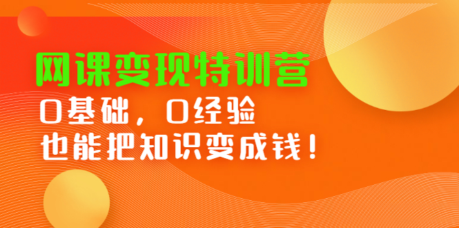 网课变现特训营，0基础，0经验也能把知识变成钱-知创网