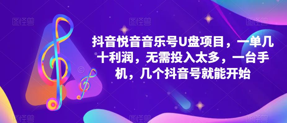 抖音音乐号U盘项目 一单几十利润 无需投入太多 一台手机 几个抖音号就开始-知创网