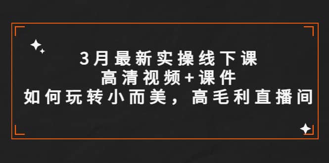 3月最新实操线下课高清视频 课件，如何玩转小而美，高毛利直播间-知创网