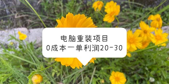 电脑系统重装项目，0成本一单利润20-30-知创网