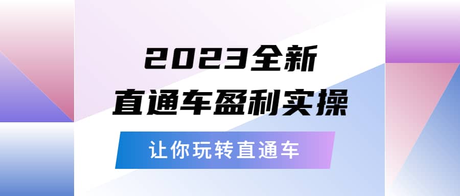 2023全新直通车·盈利实操：从底层，策略到搭建，让你玩转直通车-知创网