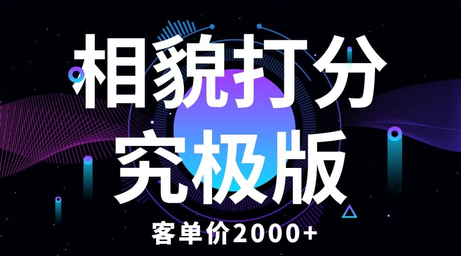 相貌打分究极版，客单价2000+纯新手小白就可操作的项目-知创网