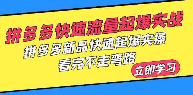 拼多多-快速流量起爆实战，拼多多新品快速起爆实操，看完不走弯路-知创网