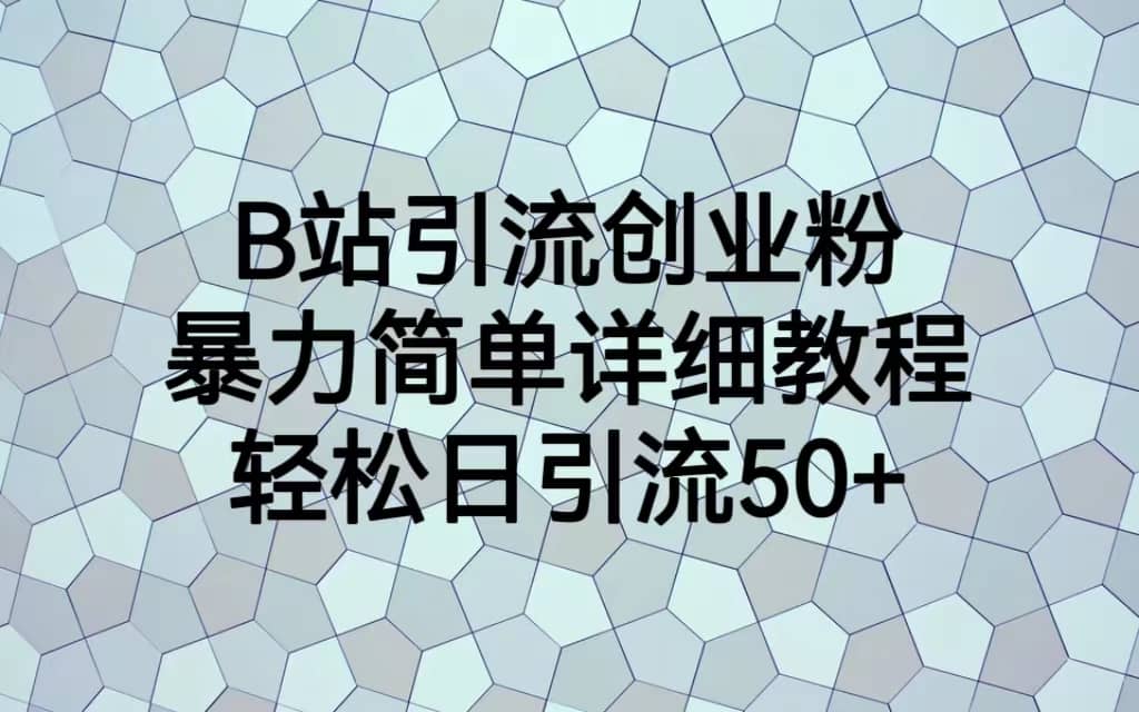 B站引流创业粉，暴力简单详细教程，轻松日引流50+-知创网