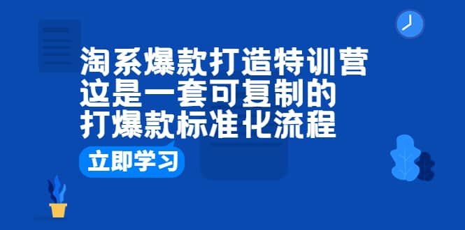 淘系爆款打造特训营：这是一套可复制的打爆款标准化流程-知创网