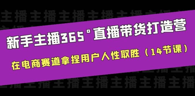 新手主播365°直播带货·打造营，在电商赛道拿捏用户人性取胜（14节课）-知创网