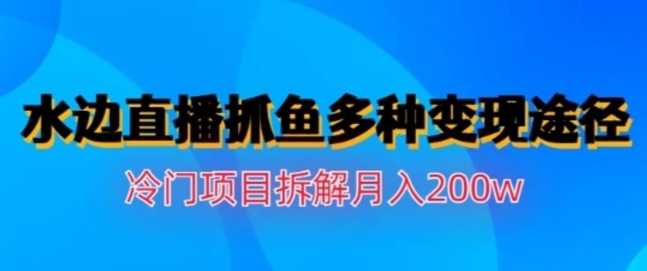 水边直播抓鱼，多种变现途径冷门项目，月入200w拆解【揭秘】-知创网