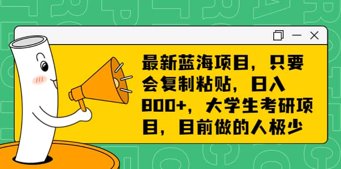 最新蓝海项目，只要会复制粘贴，日入800+，大学生考研项目，目前做的人极少-知创网