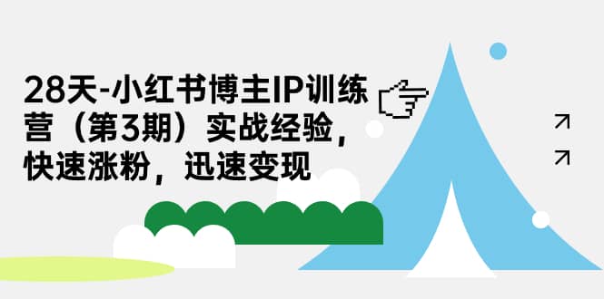 28天-小红书博主IP训练营（第3期）实战经验，快速涨粉，迅速变现-知创网