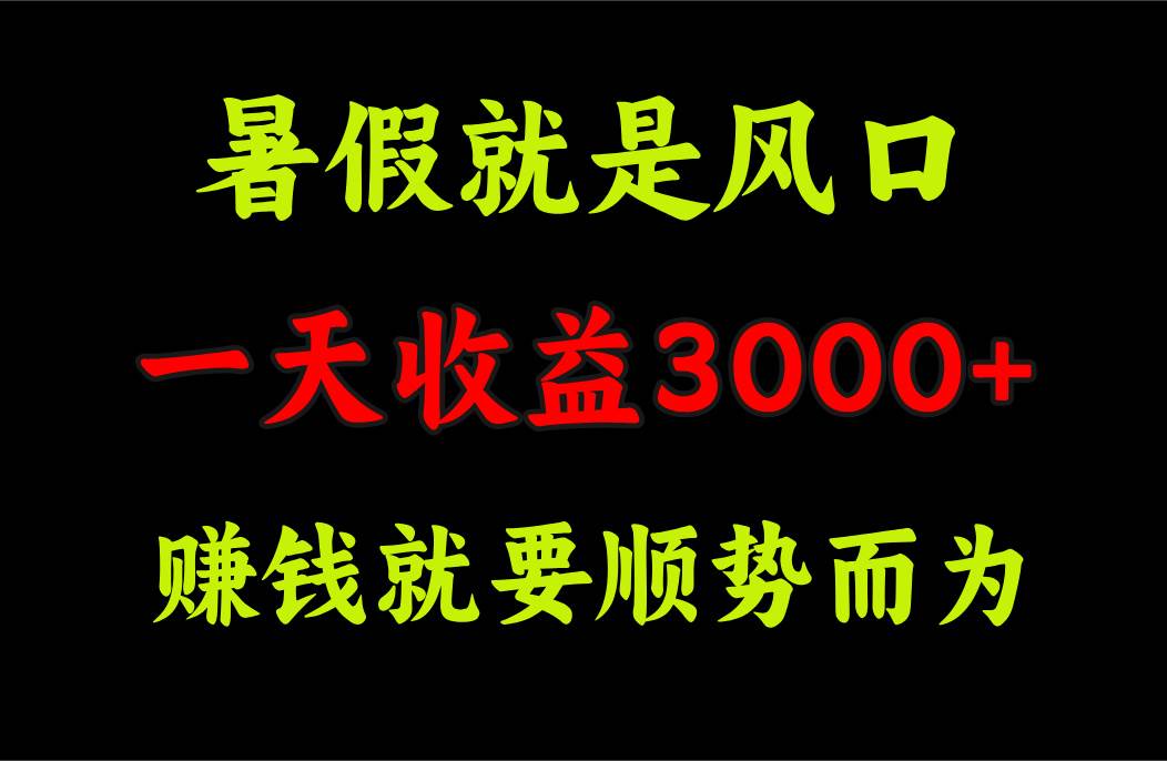 一天收益3000+ 赚钱就是顺势而为，暑假就是风口-知创网