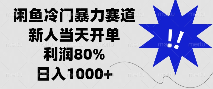 闲鱼冷门暴力赛道，利润80%，日入1000+新人当天开单，-知创网