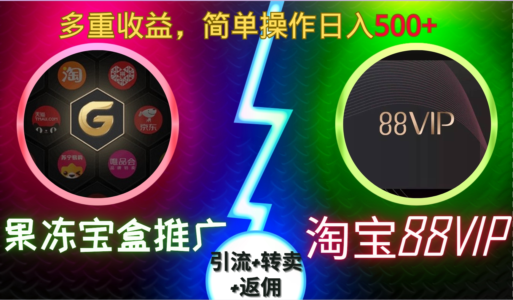 果冻宝盒推广88VIP，引流+转卖+返佣，多重收益，简单操作日入500+-知创网