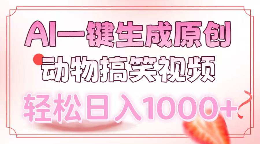 AI一键生成原创动物搞笑视频，轻松日入1000+-知创网