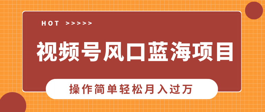 视频号风口蓝海项目，中老年人的流量密码，操作简单轻松月入过万-知创网