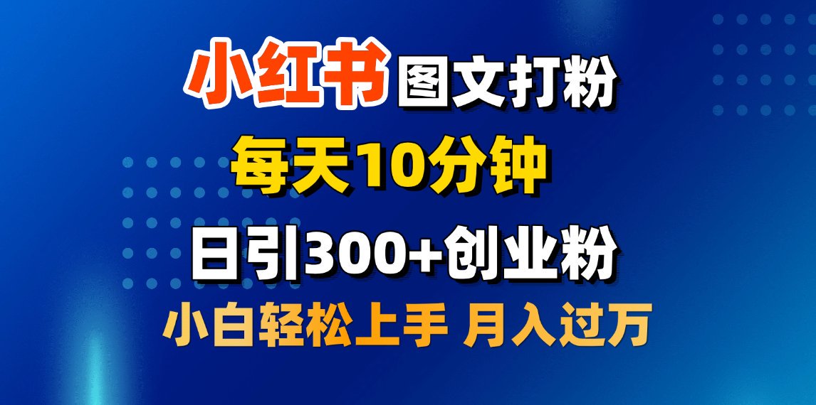 2月小红书图文打粉，每天10分钟，日引300+创业粉，小白轻松月入过万-知创网