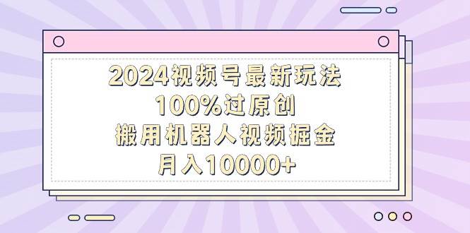 2024视频号最新玩法，100%过原创，搬用机器人视频掘金，月入10000+-知创网