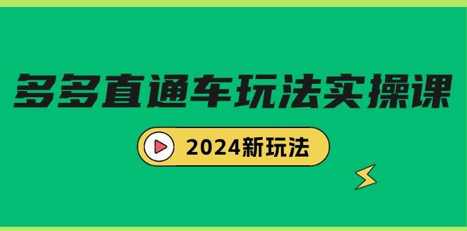 多多直通车玩法实战课，2024新玩法（7节课）-知创网