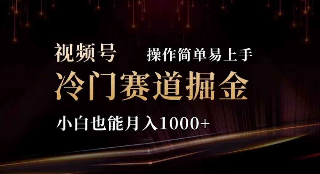 2024视频号冷门赛道掘金，操作简单轻松上手，小白也能月入1000+-知创网